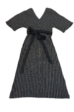 Diana Dress in Black 2 Tone Stripe Cotton