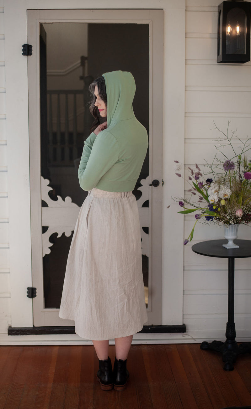 Trices Skirt in Oat Cotton Crinkle