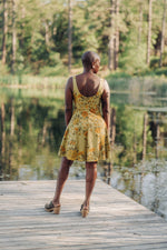 Delana Dress in Mustard Marigold Linen