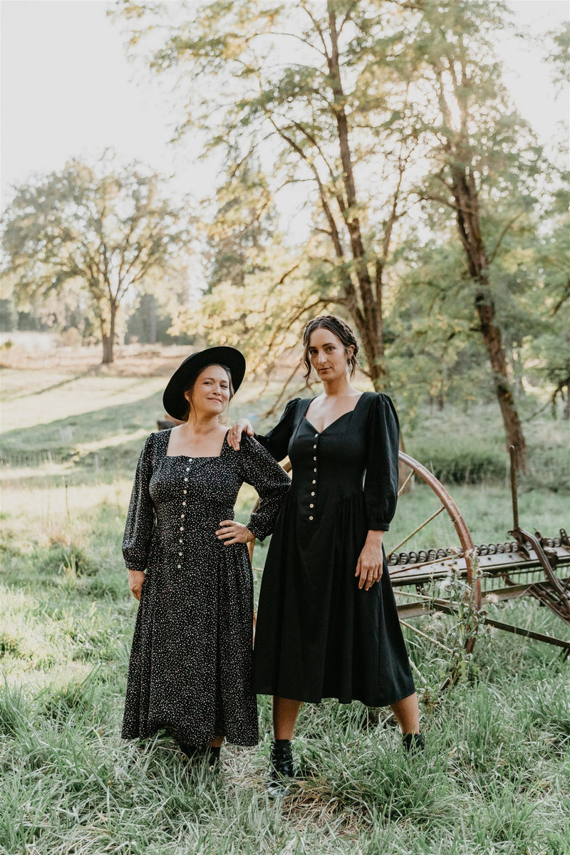 Prairie Dress in Black Dot