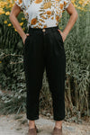 Perfect Pant in Black Linen