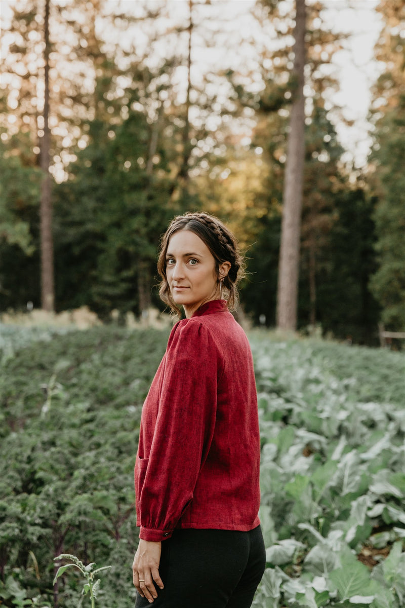 Jane Jacket in Ruby Checker