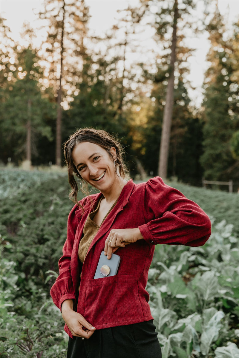 Jane Jacket in Ruby Checker