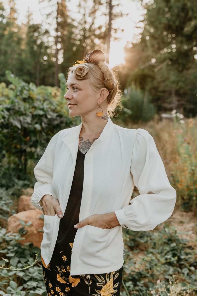 Jane Jacket in Textured White