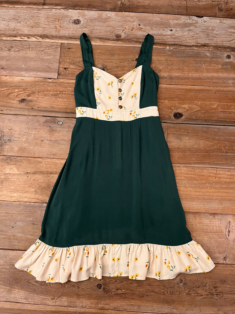 Gemma Dress in Green Poppy