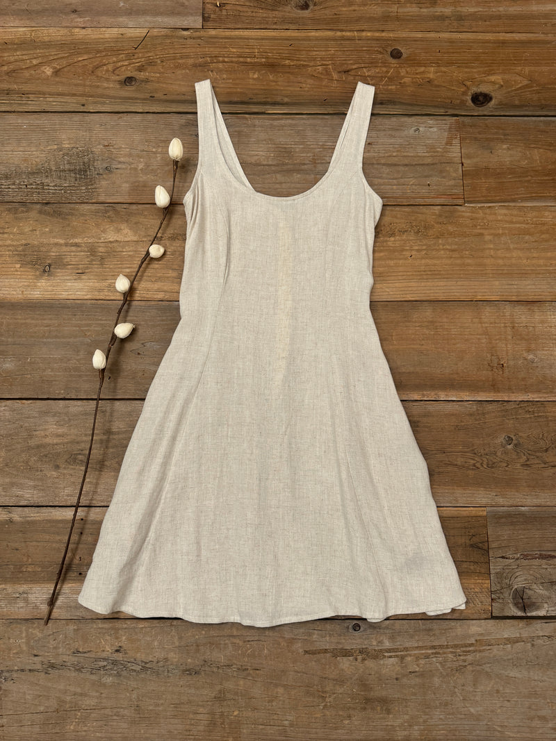 Delana Dress in Oat Linen