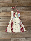 field day Dress Bold Floral Stripe Bedding Dress one of a kind in Large