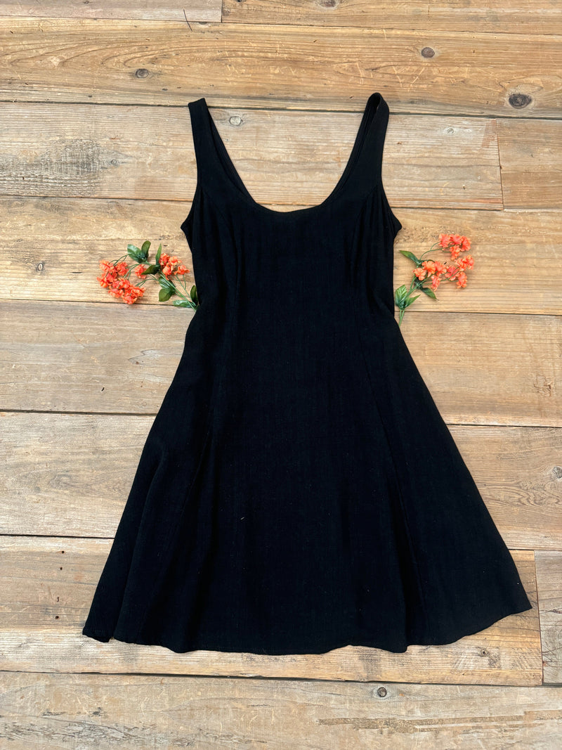 Field Day Dress Delana Dress in Black Linen