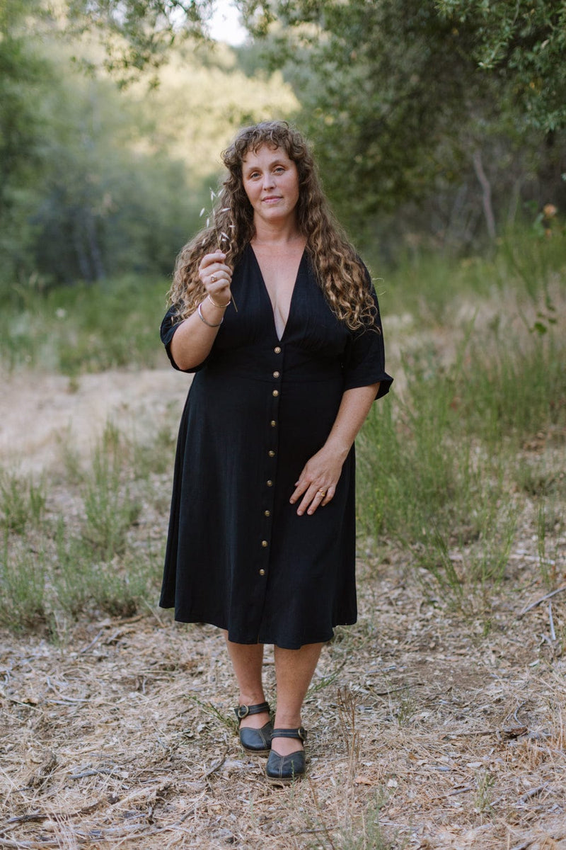 Field Day Dress Finley Dress in Black Linen