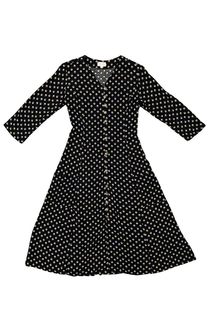 Field Day Dress Fiona Dress in Black Floral Crepe