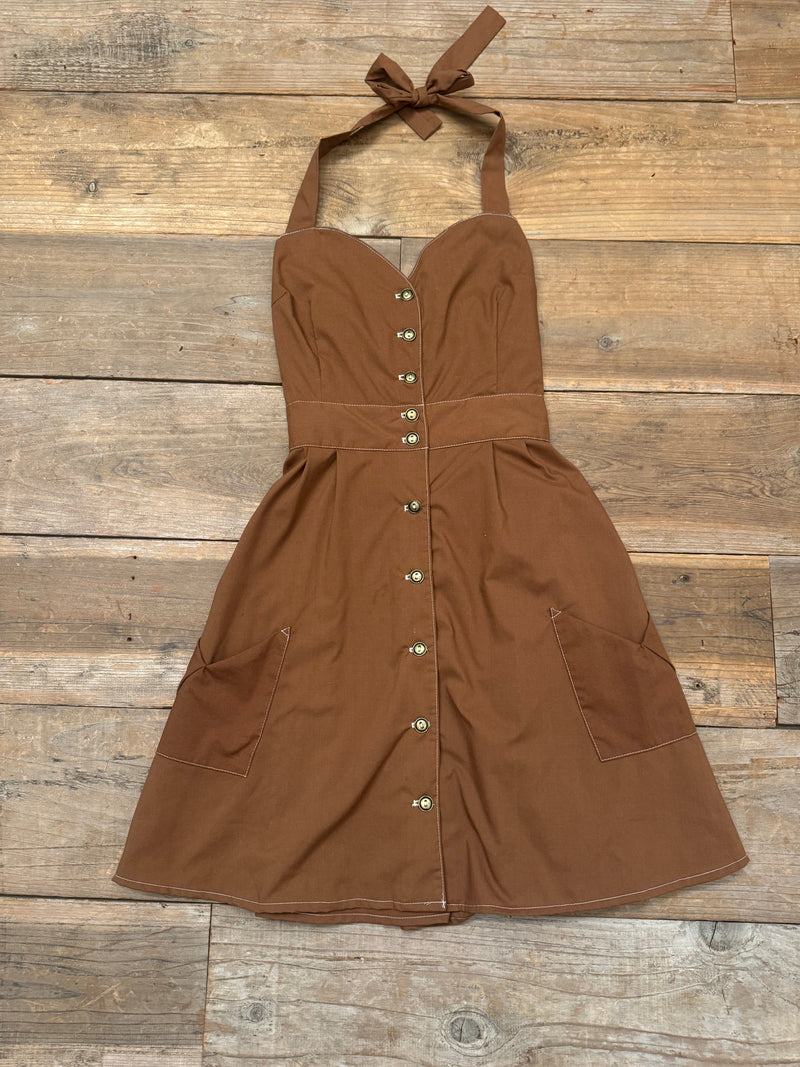 field day Dress Medium / Milk Chocolate Bedding Dress one of a kind in Medium