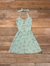 field day Dress Medium / Over Dyed Flowers Bedding Dress one of a kind in Medium