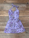 field day Dress Medium / Over Dyed Lilac Bouquet Bedding Dress one of a kind in Medium