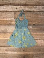 field day Dress Over Dyed Bold Yellow Floral Bedding Dress one of a kind in Large