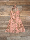 Field Day Dress Over Dyed Pink Floral Picnic / XLarge Bedding Dress one of a kind in XLarge