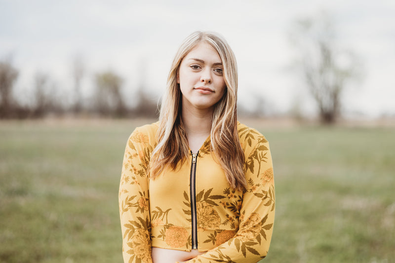 Field Day Hoodie Cropped Hoodie In Sunshine Marigold