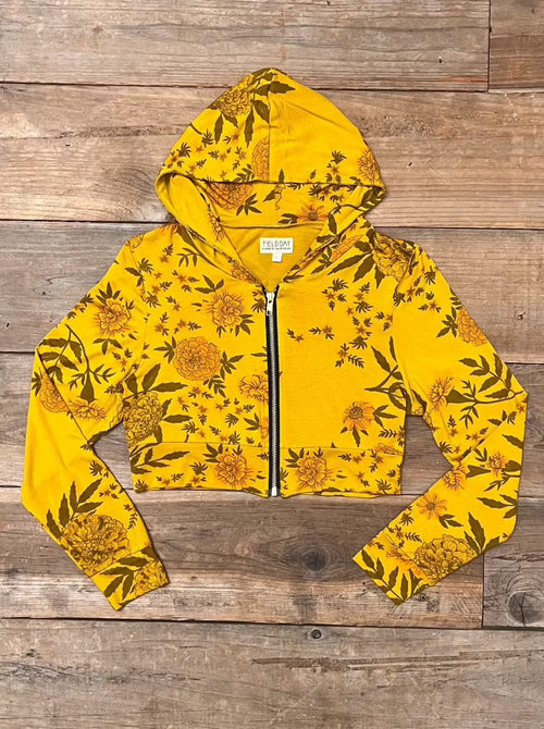 Field Day Hoodie Cropped Hoodie In Sunshine Marigold