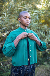 Field Day Jacket Drama Top in Emerald Green