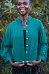 Field Day Jacket Drama Top in Emerald Green