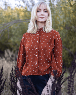 Field Day Jacket Drama Top in Hazel Calico Flower