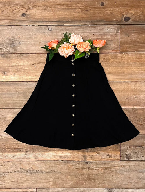 Field Day Skirt Bae Skirt in Black Challis