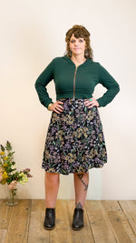 Field Day Skirt Bae Skirt in Black Herbal Challis