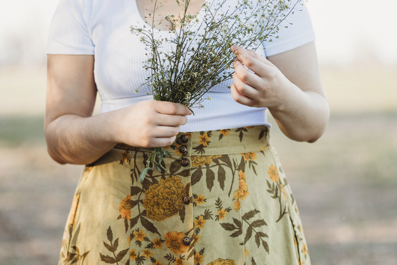 Field Day Skirt Bae Skirt in Mustard Marigold Linen