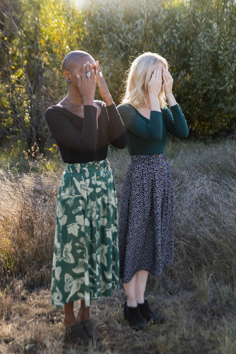 Field Day Top Camille Top in Black Cotton Knit