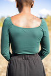 Field Day Top Camille Top in Emerald Cotton Knit