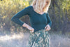 Field Day Top Camille Top in Emerald Cotton Knit