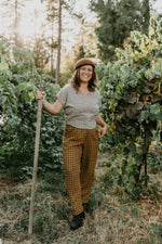 Field Day Top Dolman Top in Black & Oat Cotton Gingham