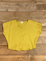 Field Day Top Dolman Top in Mustard Linen