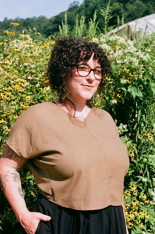 Field Day Top Dolman Top in Olive Raw Silk