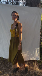 Josephine Dress in Pea Soup Marigold