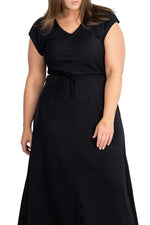 Field Day Dress Belted Bias Dress in Black