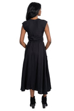 Field Day Dress Belted Bias Dress in Black