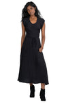 Field Day Dress Belted Bias Dress in Black