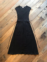 Field Day Dress Belted Bias Dress in Black