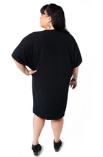 Field Day Dress Cocoon Dress in Black Crepe