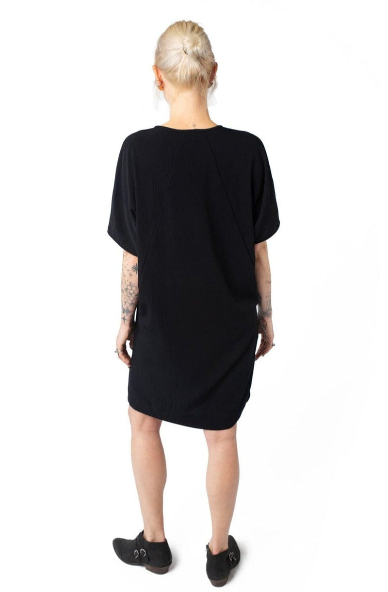 Field Day Dress Cocoon Dress in Black Crepe