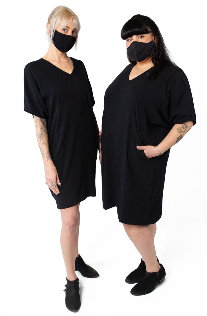 Field Day Dress Cocoon Dress in Black Crepe