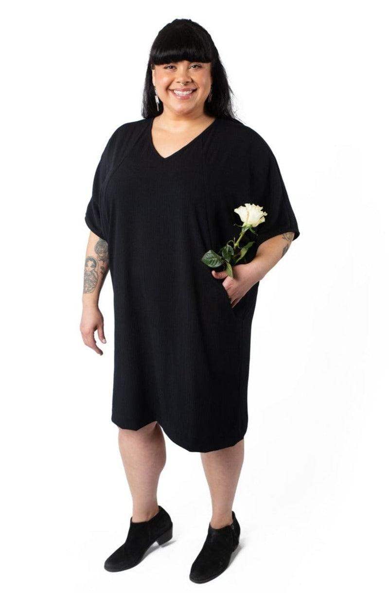 Field Day Dress Cocoon Dress in Black Crepe