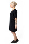 Field Day Dress Cocoon Dress in Black Crepe