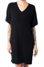 Field Day Dress Cocoon Dress in Black Crepe