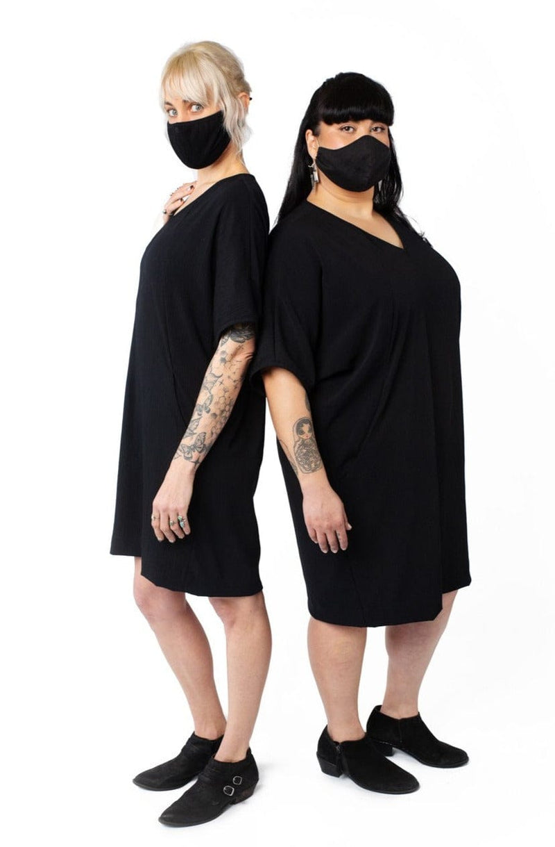 Field Day Dress Cocoon Dress in Black Crepe