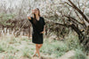 Field Day Dress Cocoon Dress in Black Crepe