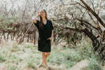 Field Day Dress Cocoon Dress in Black Crepe