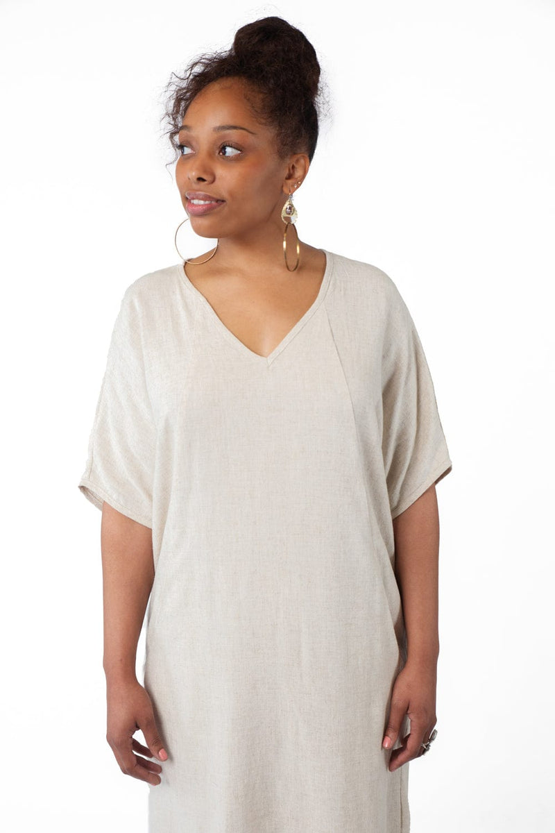 Field Day Dress Cocoon Dress in Oat Linen