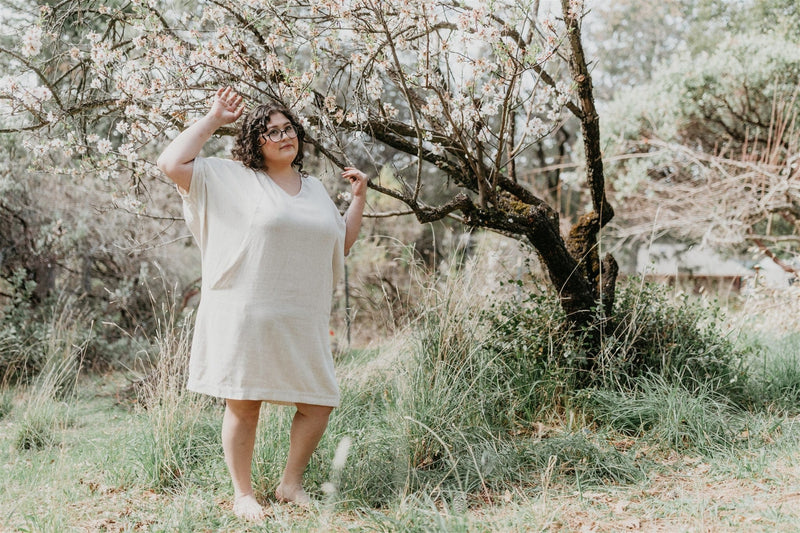 Field Day Dress Cocoon Dress in Oat Linen