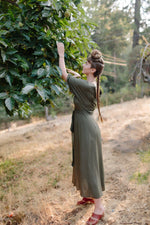 Field Day Dress Diana Dress in Olive Green Challis